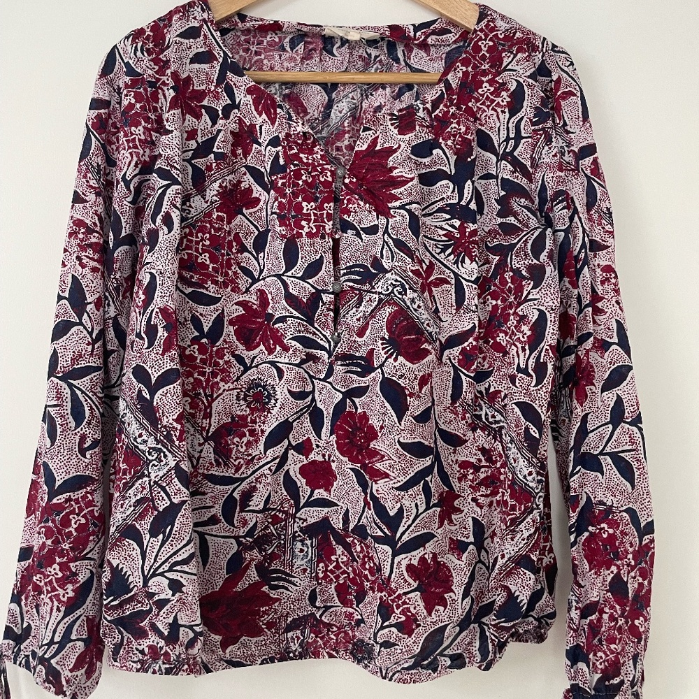 LUCKY BRAND Maroon Floral Blouse